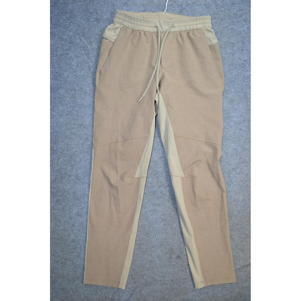Lululemon Jogger Pants Mens M Beige Tan license to train Zip Athletic LM5ABCS